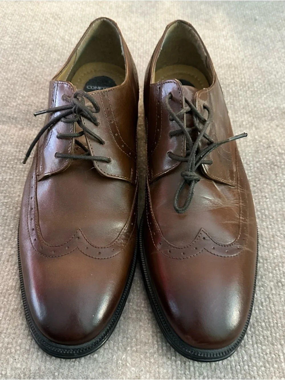 Shoes Men's Brown Leather Wingtip Oxfords Excellent Condition